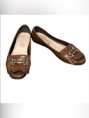 Salvatore Ferragamo Brown Loafers Size 9.5 Neutral Minimalist Business Casual